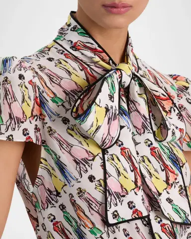 ALICE + OLIVIA Jeannie Staceface Tie-Neck Blouse | Thumbnail 5 ALICE + OLIVIA Jeannie Staceface Tie-Neck Blouse | Thumbnail 5