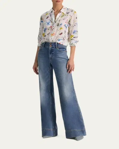ALICE + OLIVIA Twisting Vines Willa Placket Top | Thumbnail 2 ALICE + OLIVIA Twisting Vines Willa Placket Top | Thumbnail 2