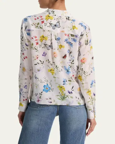 ALICE + OLIVIA Twisting Vines Willa Placket Top | Thumbnail 3 ALICE + OLIVIA Twisting Vines Willa Placket Top | Thumbnail 3
