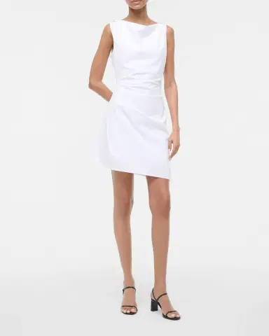Staud Callie Ruched Asymmetric Mini Dress | Thumbnail 2 Staud Callie Ruched Asymmetric Mini Dress | Thumbnail 2