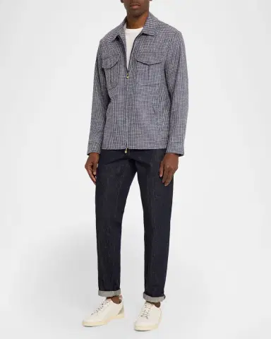 Santoni Men's Off Duty Leather Low-Top Sneakers | Thumbnail 3 Santoni Men's Off Duty Leather Low-Top Sneakers | Thumbnail 3