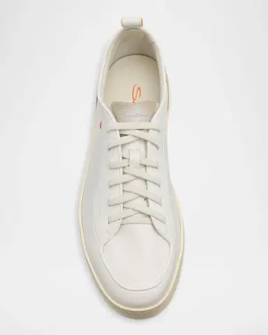 Santoni Men's Off Duty Leather Low-Top Sneakers | Thumbnail 6 Santoni Men's Off Duty Leather Low-Top Sneakers | Thumbnail 6