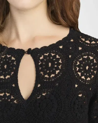 Frame The Crochet Keyhole Mini Dress | Thumbnail 4 Frame The Crochet Keyhole Mini Dress | Thumbnail 4