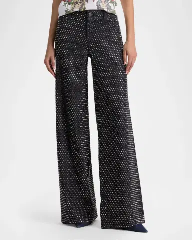 ALICE + OLIVIA Amazing Low-Rise Embellished Jeans | Thumbnail 4 ALICE + OLIVIA Amazing Low-Rise Embellished Jeans | Thumbnail 4