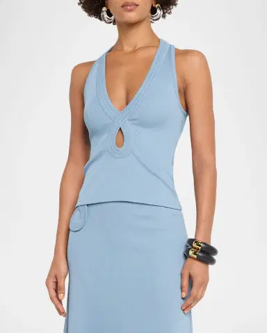 Christopher Esber Multi-Verner Loop V-Neck Tank Top | Thumbnail 3 Christopher Esber Multi-Verner Loop V-Neck Tank Top | Thumbnail 3