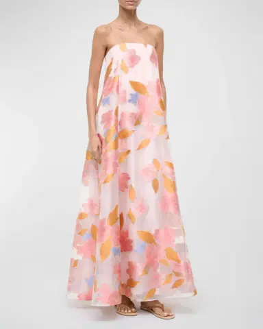 Staud Allyson Floral Jacquard Organza Dress | Thumbnail 2 Staud Allyson Floral Jacquard Organza Dress | Thumbnail 2