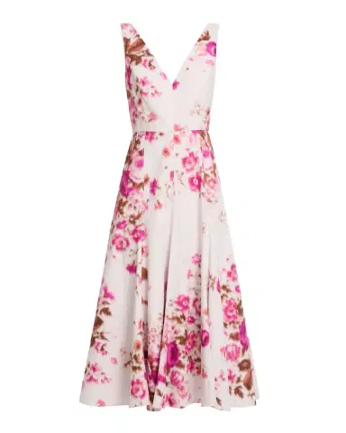 Erdem Floral Print Cotton Sleeveless V-Neck Midi Dress | Thumbnail 1 Erdem Floral Print Cotton Sleeveless V-Neck Midi Dress | Thumbnail 1