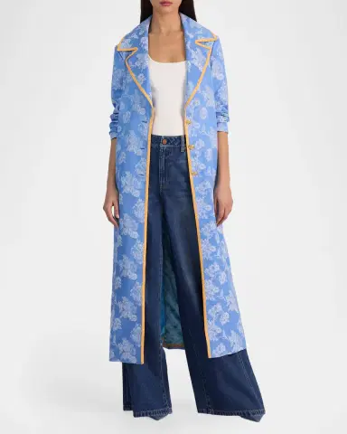 ALICE + OLIVIA Levine Drapey Floral Jacquard Coat | Thumbnail 2 ALICE + OLIVIA Levine Drapey Floral Jacquard Coat | Thumbnail 2