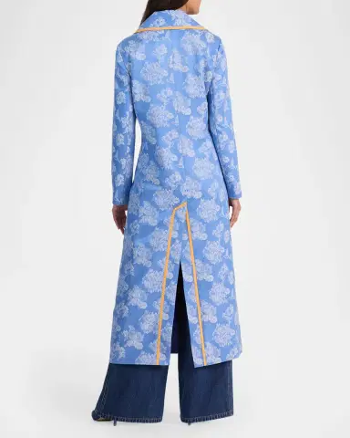 ALICE + OLIVIA Levine Drapey Floral Jacquard Coat | Thumbnail 3 ALICE + OLIVIA Levine Drapey Floral Jacquard Coat | Thumbnail 3