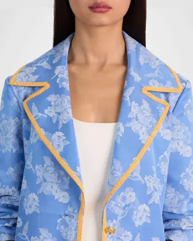 ALICE + OLIVIA Levine Drapey Floral Jacquard Coat | Thumbnail 5 ALICE + OLIVIA Levine Drapey Floral Jacquard Coat | Thumbnail 5