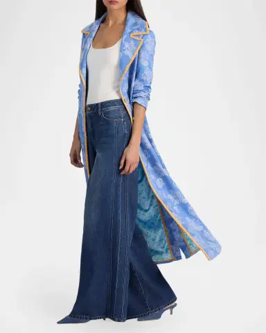 ALICE + OLIVIA Levine Drapey Floral Jacquard Coat | Thumbnail 6 ALICE + OLIVIA Levine Drapey Floral Jacquard Coat | Thumbnail 6