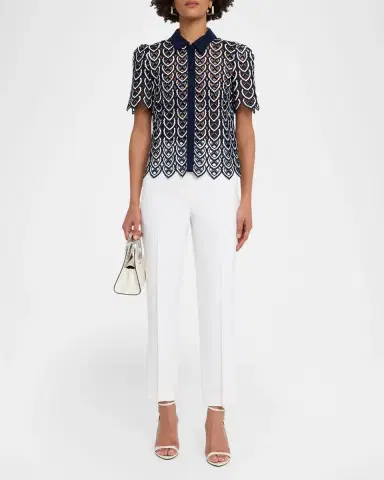 Milly Addison Collared Lace Top | Thumbnail 2 Milly Addison Collared Lace Top | Thumbnail 2