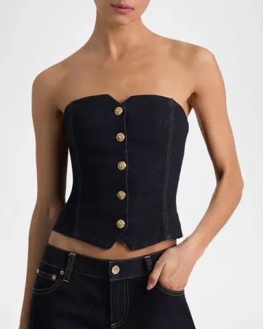 ALICE + OLIVIA Kelcey Denim Strapless Top | Thumbnail 3 ALICE + OLIVIA Kelcey Denim Strapless Top | Thumbnail 3