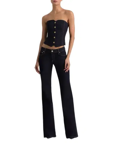 ALICE + OLIVIA Kelcey Denim Strapless Top | Thumbnail 1 ALICE + OLIVIA Kelcey Denim Strapless Top | Thumbnail 1