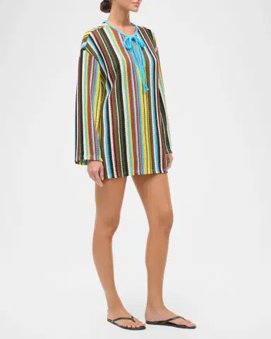 STAUD Catalina Striped Crochet Mini Dress | Thumbnail 6 STAUD Catalina Striped Crochet Mini Dress | Thumbnail 6