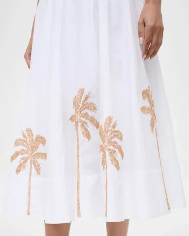 STAUD Wells Palm Tree Embroidered Poplin Midi Dress | Thumbnail 5 STAUD Wells Palm Tree Embroidered Poplin Midi Dress | Thumbnail 5