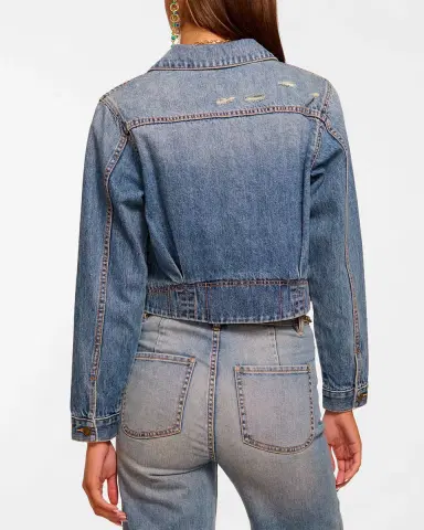 Ramy Brook Jannah Distressed Denim Jacket | Thumbnail 2 Ramy Brook Jannah Distressed Denim Jacket | Thumbnail 2