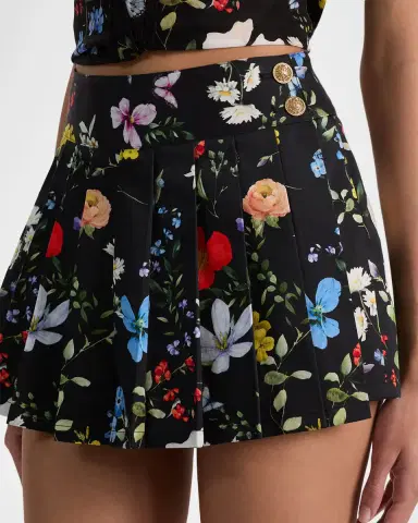 ALICE + OLIVIA Noah Pleated Mini Skirt | Thumbnail 4 ALICE + OLIVIA Noah Pleated Mini Skirt | Thumbnail 4