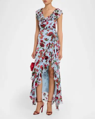ALICE + OLIVIA Kristen Ruffle Wrap Maxi Dress | Thumbnail 3 ALICE + OLIVIA Kristen Ruffle Wrap Maxi Dress | Thumbnail 3