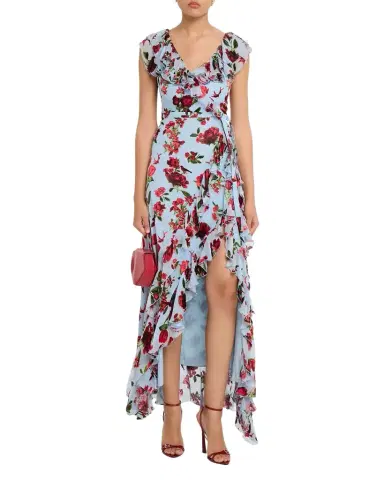 ALICE + OLIVIA Kristen Ruffle Wrap Maxi Dress | Thumbnail 1 ALICE + OLIVIA Kristen Ruffle Wrap Maxi Dress | Thumbnail 1