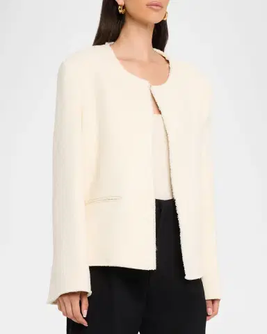 Toteme Open-Front Bouclé Blazer Jacket | Thumbnail 4 Toteme Open-Front Bouclé Blazer Jacket | Thumbnail 4