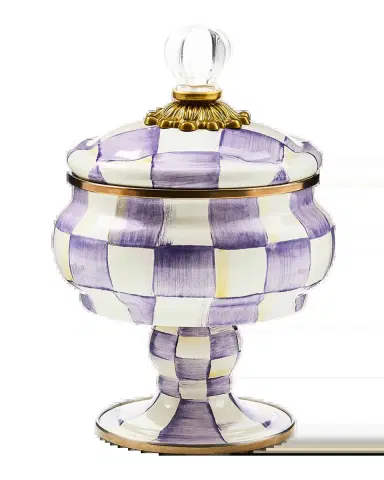 MacKenzie-Childs Violet Check Curiosity Pot | Thumbnail 2 MacKenzie-Childs Violet Check Curiosity Pot | Thumbnail 2