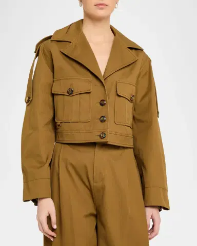 Zimmermann Luna Drill Cropped Cargo Jacket | Thumbnail 4 Zimmermann Luna Drill Cropped Cargo Jacket | Thumbnail 4