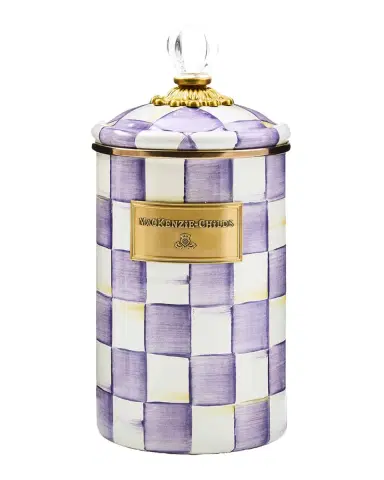 MacKenzie-Childs Violet Check Large Canister | Thumbnail 2 MacKenzie-Childs Violet Check Large Canister | Thumbnail 2