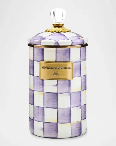MacKenzie-Childs Violet Check Large Canister | Thumbnail 3 MacKenzie-Childs Violet Check Large Canister | Thumbnail 3