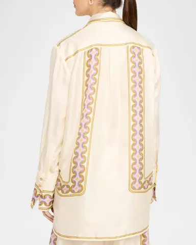 Zimmermann Luna Retro Geo-Print Silk Shirt | Thumbnail 3 Zimmermann Luna Retro Geo-Print Silk Shirt | Thumbnail 3