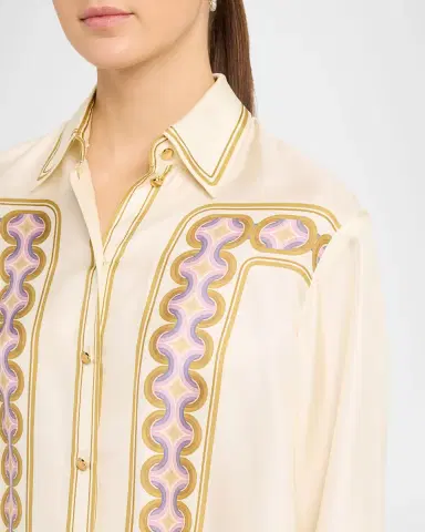 Zimmermann Luna Retro Geo-Print Silk Shirt | Thumbnail 5 Zimmermann Luna Retro Geo-Print Silk Shirt | Thumbnail 5