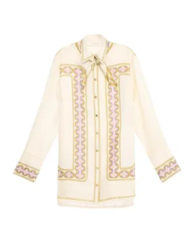 Zimmermann Luna Retro Geo-Print Silk Shirt | Thumbnail 1 Zimmermann Luna Retro Geo-Print Silk Shirt | Thumbnail 1