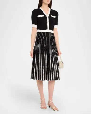 Misook Contrast-Trim Knit Midi Dress | Thumbnail 4 Misook Contrast-Trim Knit Midi Dress | Thumbnail 4