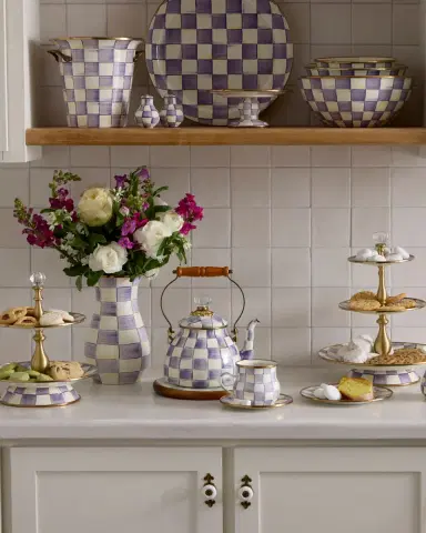 MacKenzie-Childs Violet Check Dinner Plate | Thumbnail 3 MacKenzie-Childs Violet Check Dinner Plate | Thumbnail 3