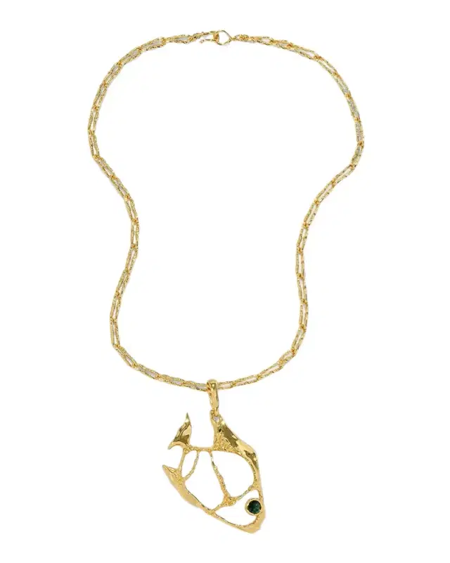 Liquid Lucite Angelfish Pendant Necklace Liquid Lucite Angelfish Pendant Necklace