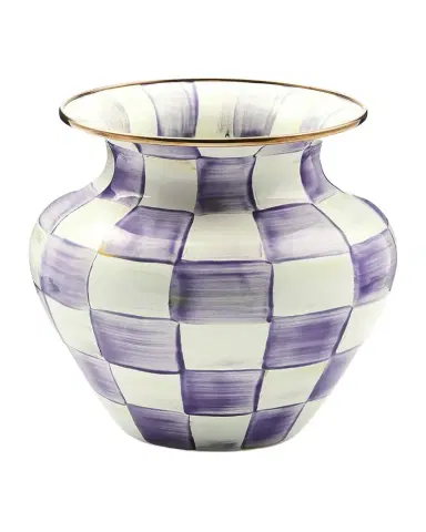 MacKenzie-Childs Violet Check Large Vase | Thumbnail 1 MacKenzie-Childs Violet Check Large Vase | Thumbnail 1