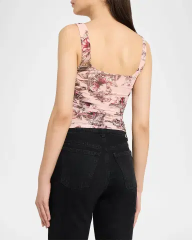 L'Agence Rasha Shirred Tank Top | Thumbnail 2 L'Agence Rasha Shirred Tank Top | Thumbnail 2