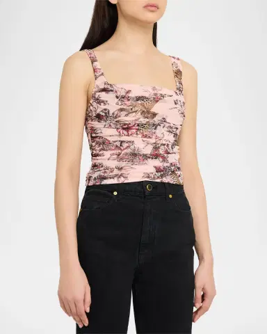 L'Agence Rasha Shirred Tank Top | Thumbnail 3 L'Agence Rasha Shirred Tank Top | Thumbnail 3