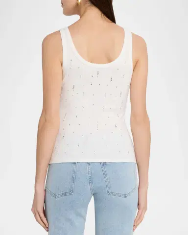 Generation Love Evita Embellished Rib-Knit Jersey Tank Top | Thumbnail 3 Generation Love Evita Embellished Rib-Knit Jersey Tank Top | Thumbnail 3