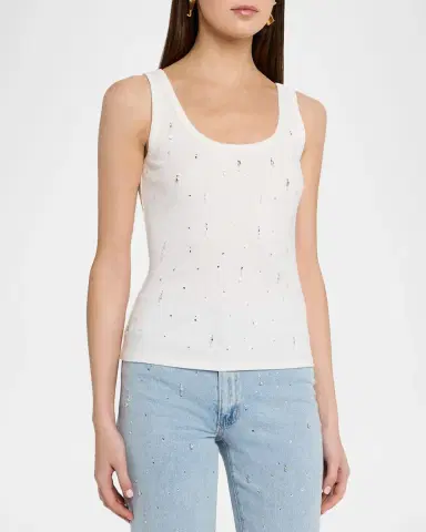Generation Love Evita Embellished Rib-Knit Jersey Tank Top | Thumbnail 4 Generation Love Evita Embellished Rib-Knit Jersey Tank Top | Thumbnail 4