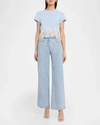 Generation Love Milagro Floral Jacquard Jeans | Thumbnail 2 Generation Love Milagro Floral Jacquard Jeans | Thumbnail 2