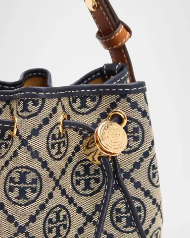 Tory Burch T Monogram Mini Jacquard Bucket Bag | Thumbnail 6 Tory Burch T Monogram Mini Jacquard Bucket Bag | Thumbnail 6
