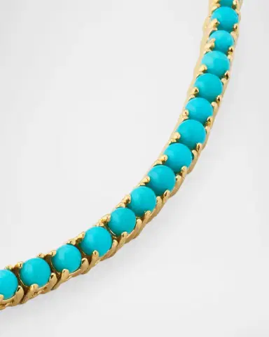 Jennifer Meyer 18K Yellow Gold 4-Prong Turquoise Tennis Bracelet | Thumbnail 3 Jennifer Meyer 18K Yellow Gold 4-Prong Turquoise Tennis Bracelet | Thumbnail 3