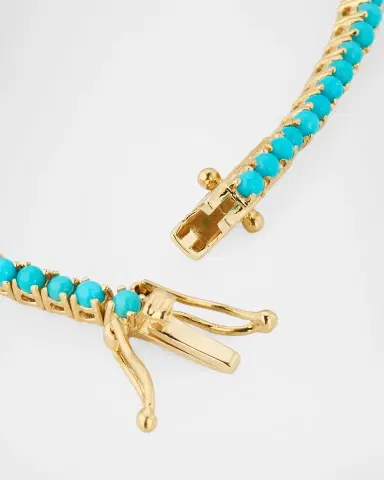 Jennifer Meyer 18K Yellow Gold 4-Prong Turquoise Tennis Bracelet | Thumbnail 4 Jennifer Meyer 18K Yellow Gold 4-Prong Turquoise Tennis Bracelet | Thumbnail 4