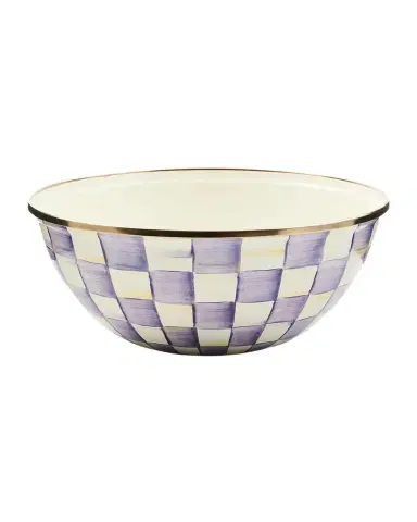 MacKenzie-Childs Violet Check Medium Everyday Bowl | Thumbnail 1 MacKenzie-Childs Violet Check Medium Everyday Bowl | Thumbnail 1
