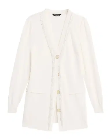 Misook Heritage Bead-Trim Flat Knit Cardigan | Thumbnail 1 Misook Heritage Bead-Trim Flat Knit Cardigan | Thumbnail 1