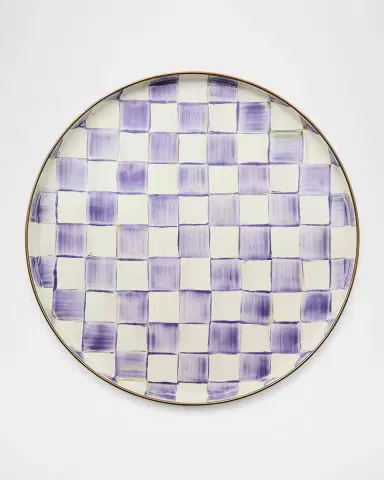 MacKenzie-Childs Violet Check Round Tray | Thumbnail 2 MacKenzie-Childs Violet Check Round Tray | Thumbnail 2