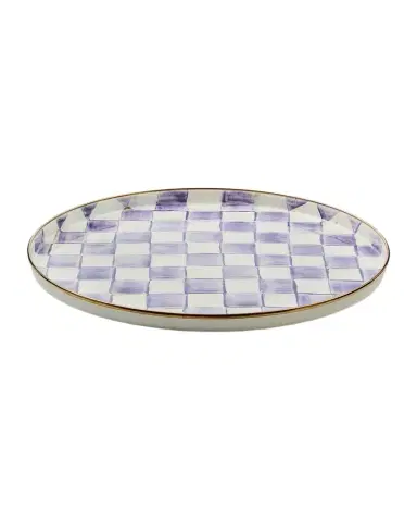 MacKenzie-Childs Violet Check Round Tray | Thumbnail 1 MacKenzie-Childs Violet Check Round Tray | Thumbnail 1