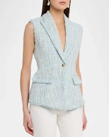 Generation Love Rialto Tweed Sleeveless Blazer | Thumbnail 4 Generation Love Rialto Tweed Sleeveless Blazer | Thumbnail 4