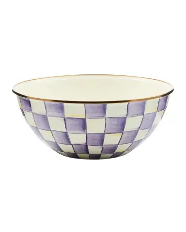 MacKenzie-Childs Violet Check Large Everyday Bowl | Thumbnail 1 MacKenzie-Childs Violet Check Large Everyday Bowl | Thumbnail 1